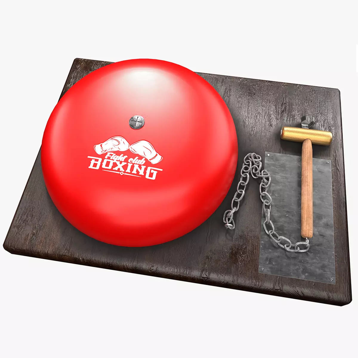 Boxing Ring Gong Bell Low-poly 3D model_0