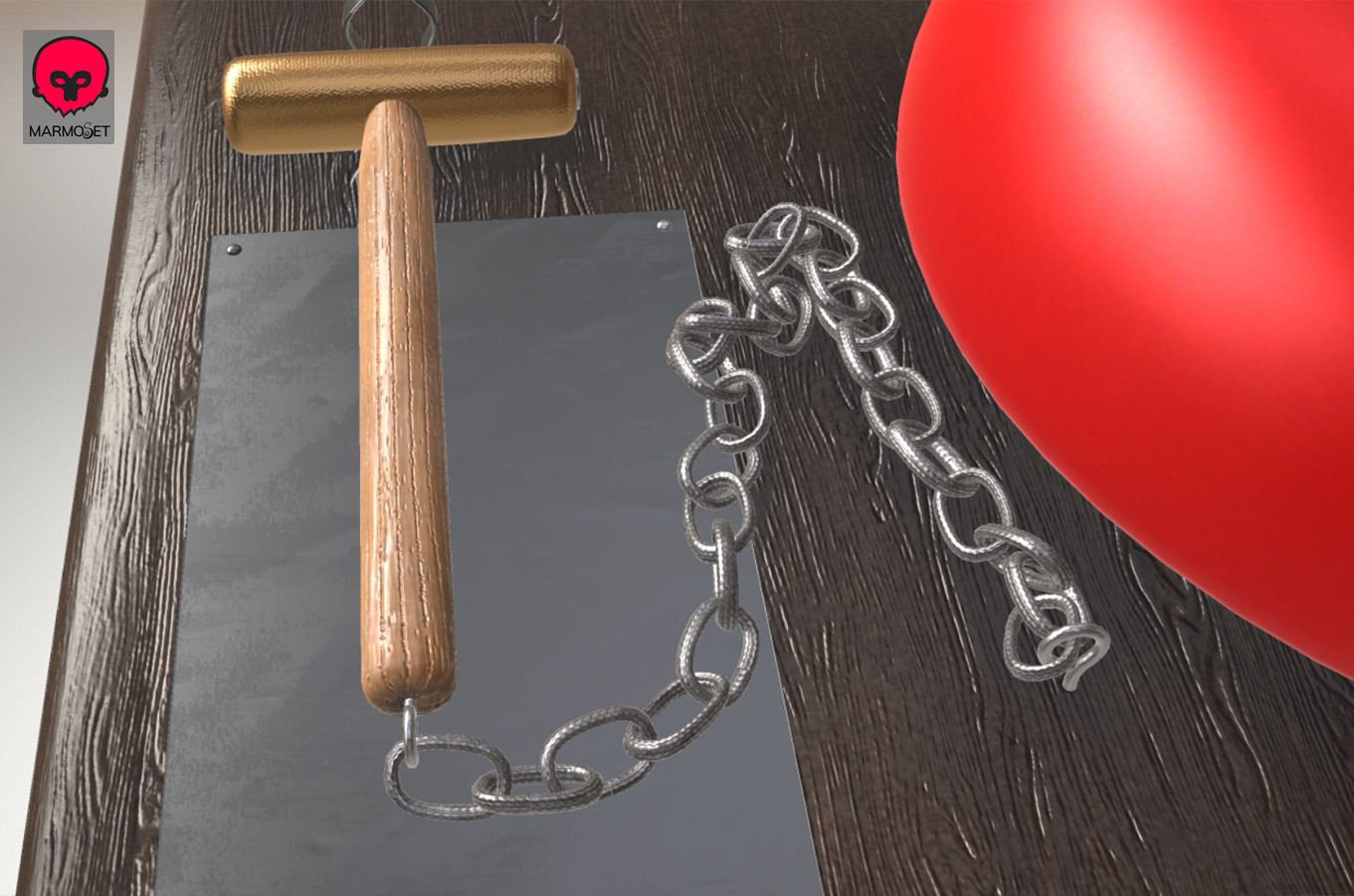 Boxing Ring Gong Bell Low-poly 3D model_16