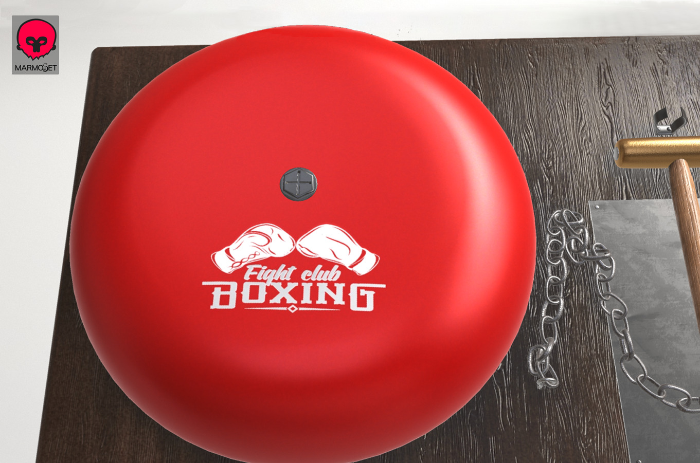 Boxing Ring Gong Bell Low-poly 3D model_15