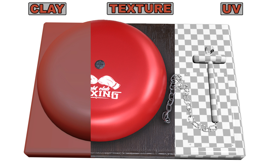 Boxing Ring Gong Bell Low-poly 3D model_18