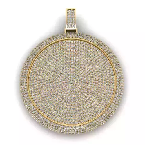 Luxury Full Diamond Circle Pendant 3D print model