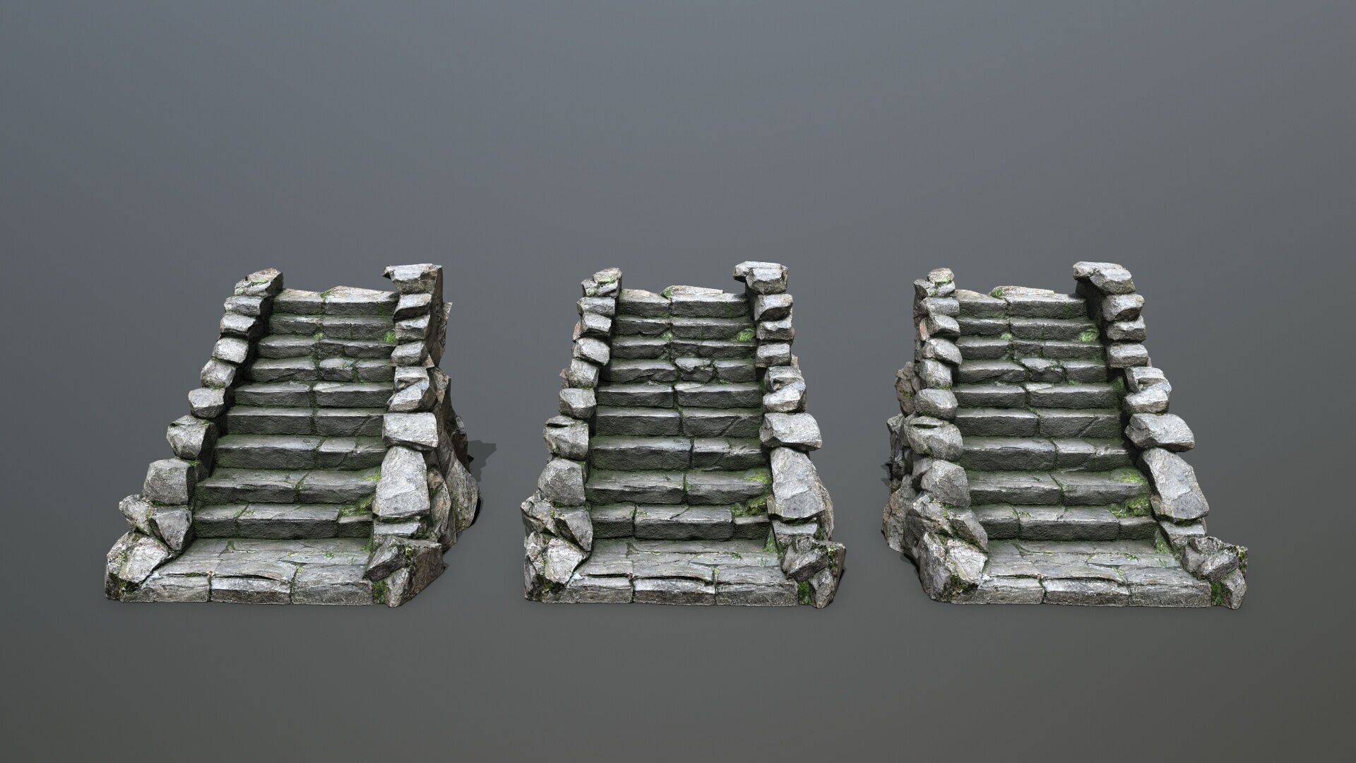 Stone stairs Low-poly 3D model_15