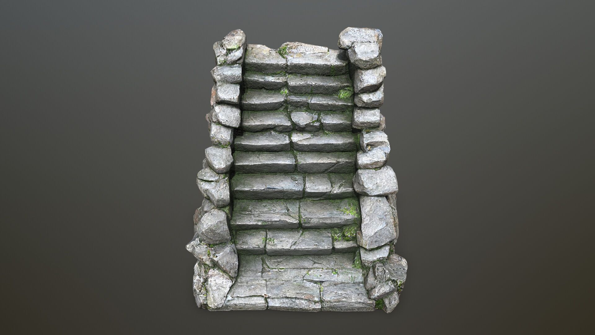 Stone stairs Low-poly 3D model_14