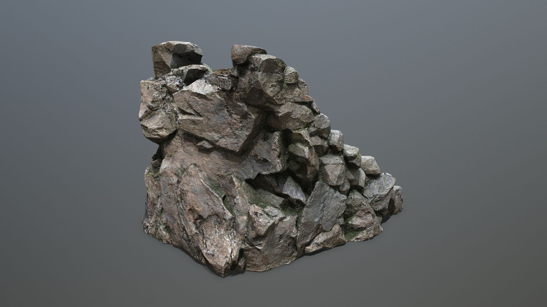 Stone stairs Low-poly 3D model_10