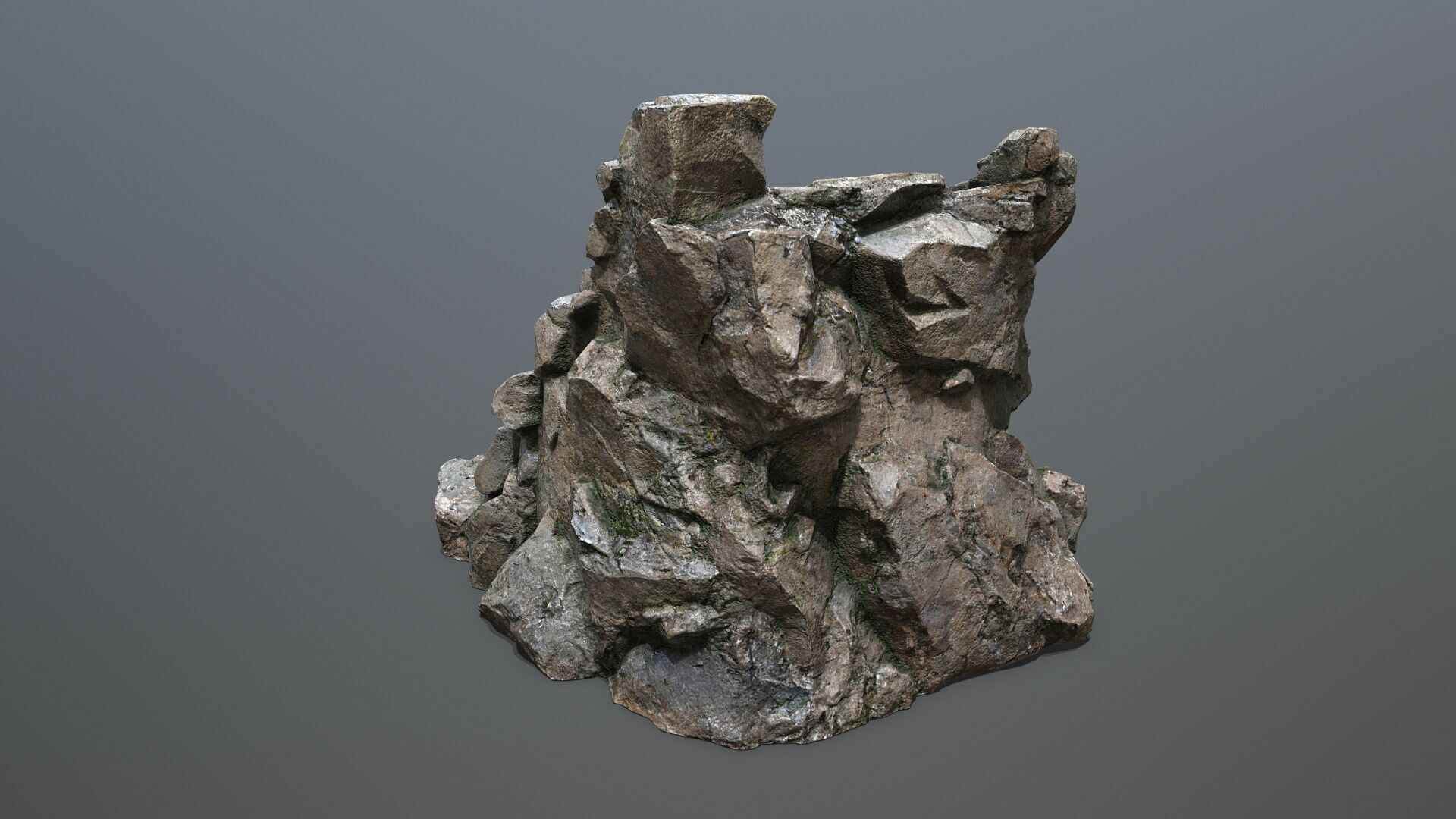 Stone stairs Low-poly 3D model_8