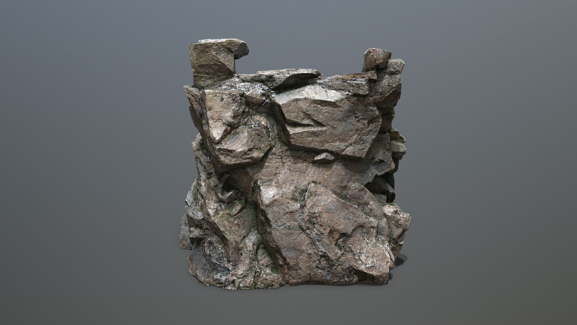 Stone stairs Low-poly 3D model_9