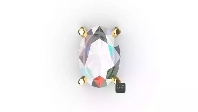 Necklace diamond oval  solitere