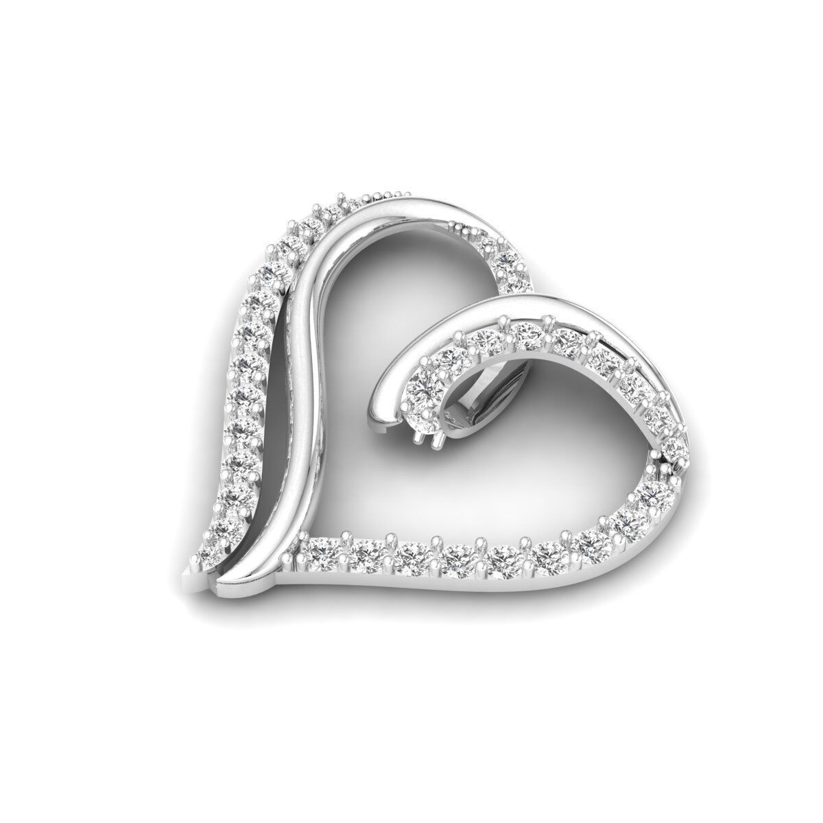 Heart Pendant Stl file   3D print model_1