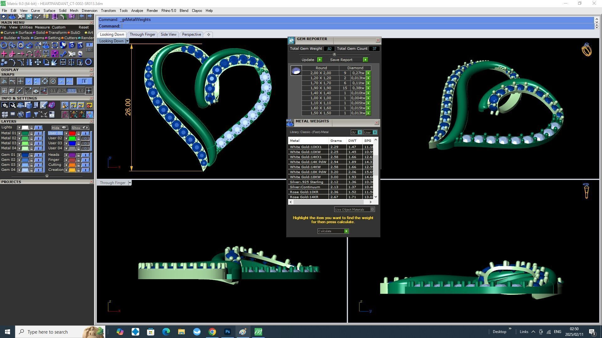 Heart Pendant Stl file   3D print model_5