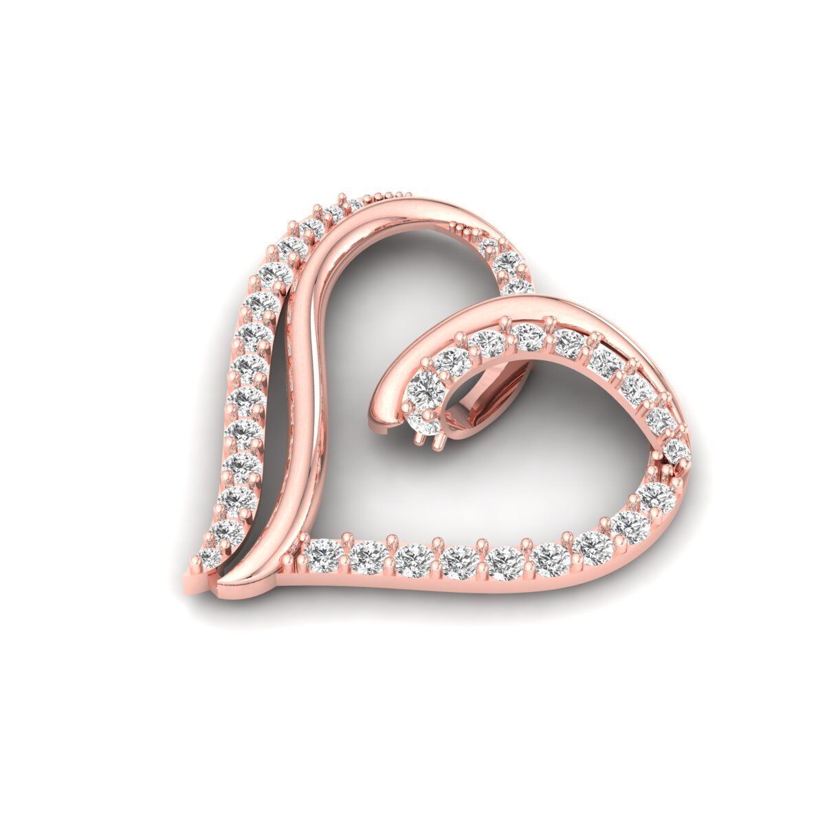 Heart Pendant Stl file   3D print model_3