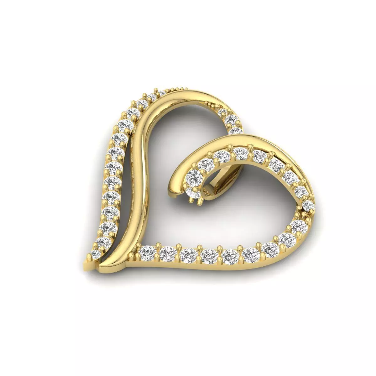 Heart Pendant Stl file   3D print model_0