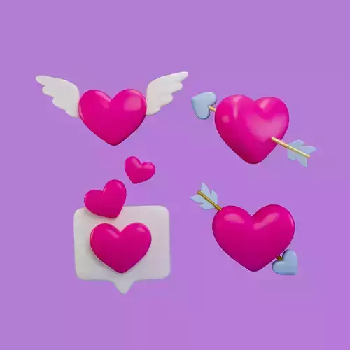 Valentines Elements Low-poly