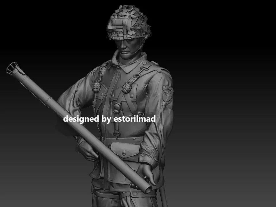 WW2 PARATROOPER 101 NORMANDY v2 3D print model