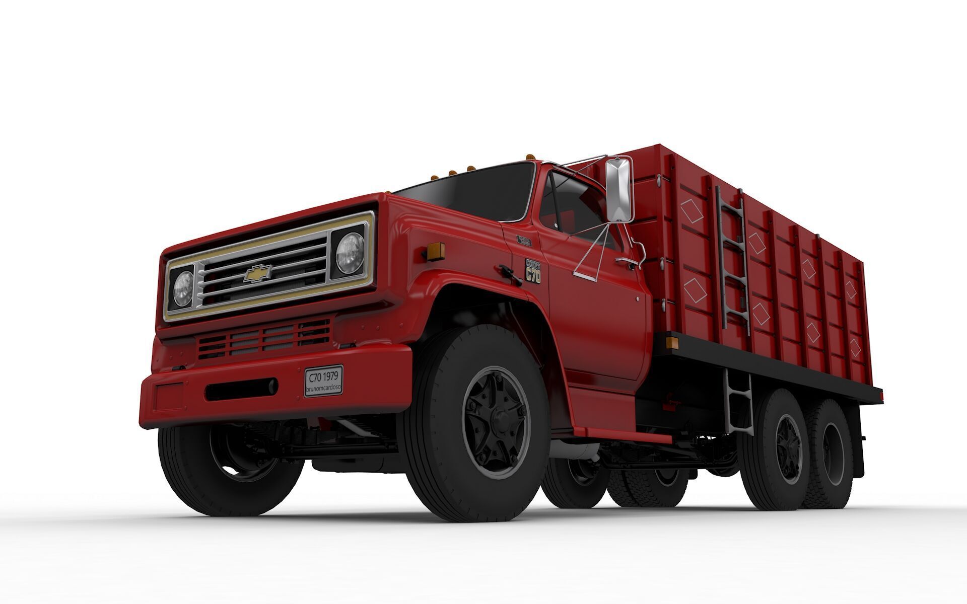 Chevy C70 1979 Grain Truck 3D model_11