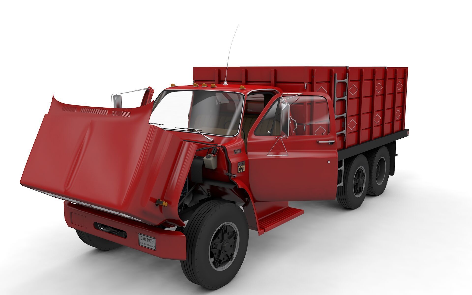 Chevy C70 1979 Grain Truck 3D model_1