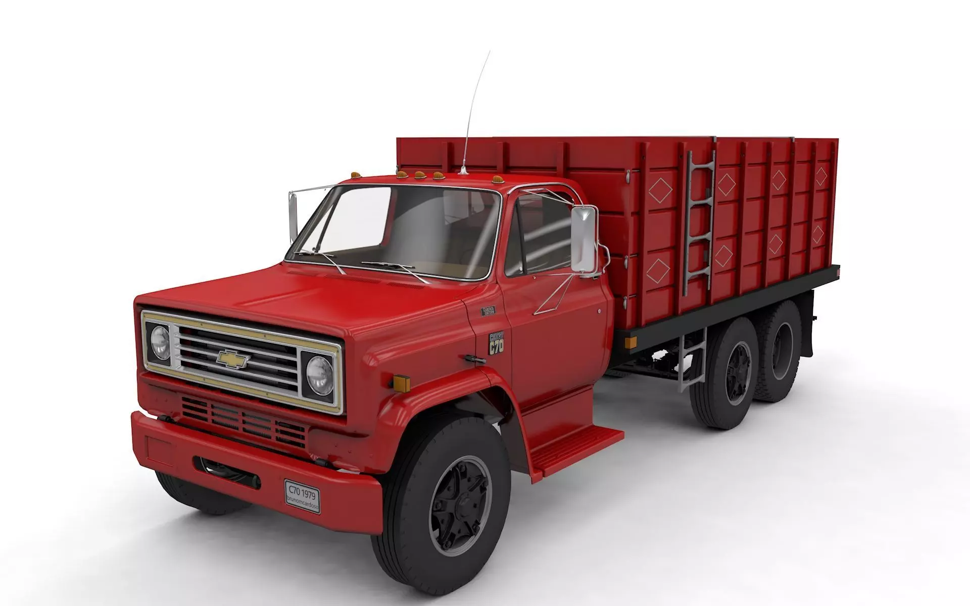 Chevy C70 1979 Grain Truck 3D model_0