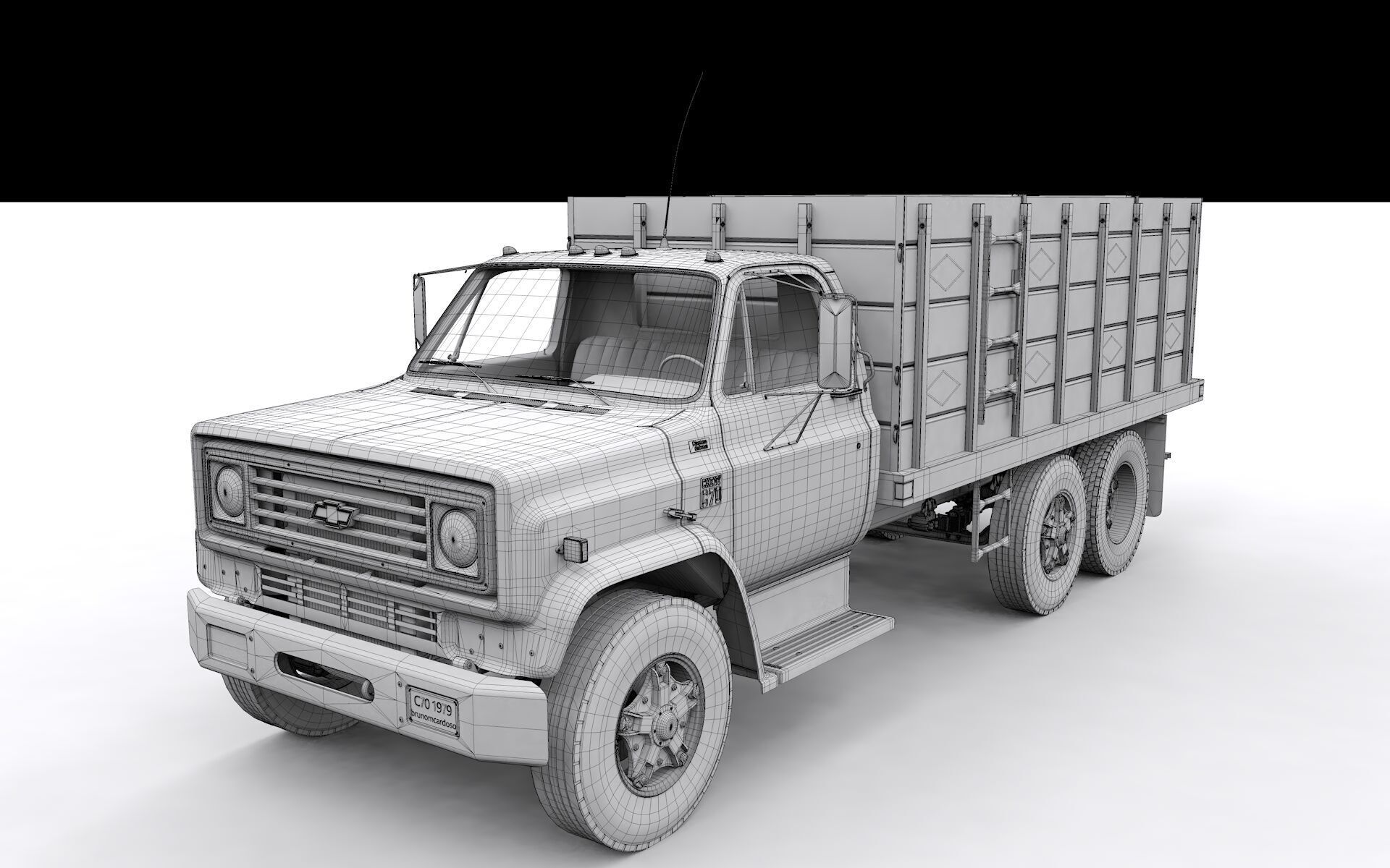 Chevy C70 1979 Grain Truck 3D model_22