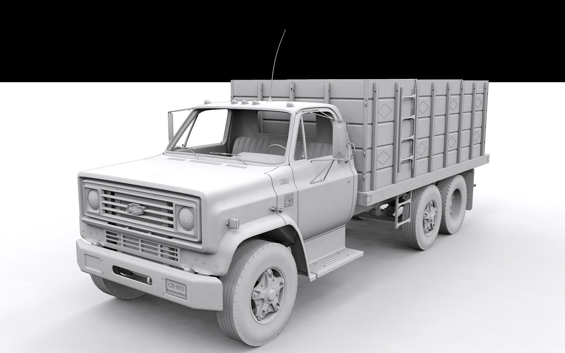 Chevy C70 1979 Grain Truck 3D model_21