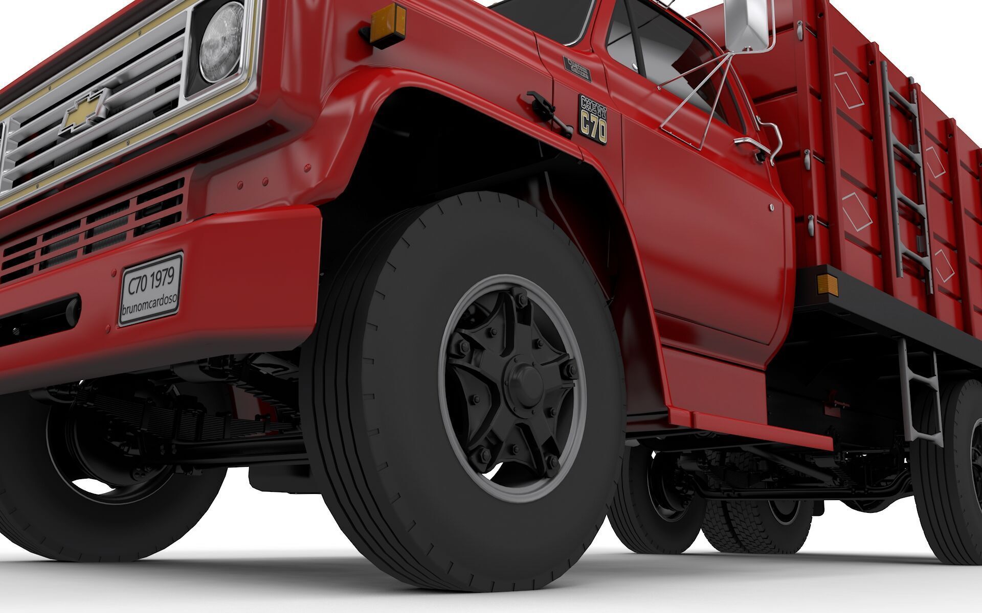 Chevy C70 1979 Grain Truck 3D model_5