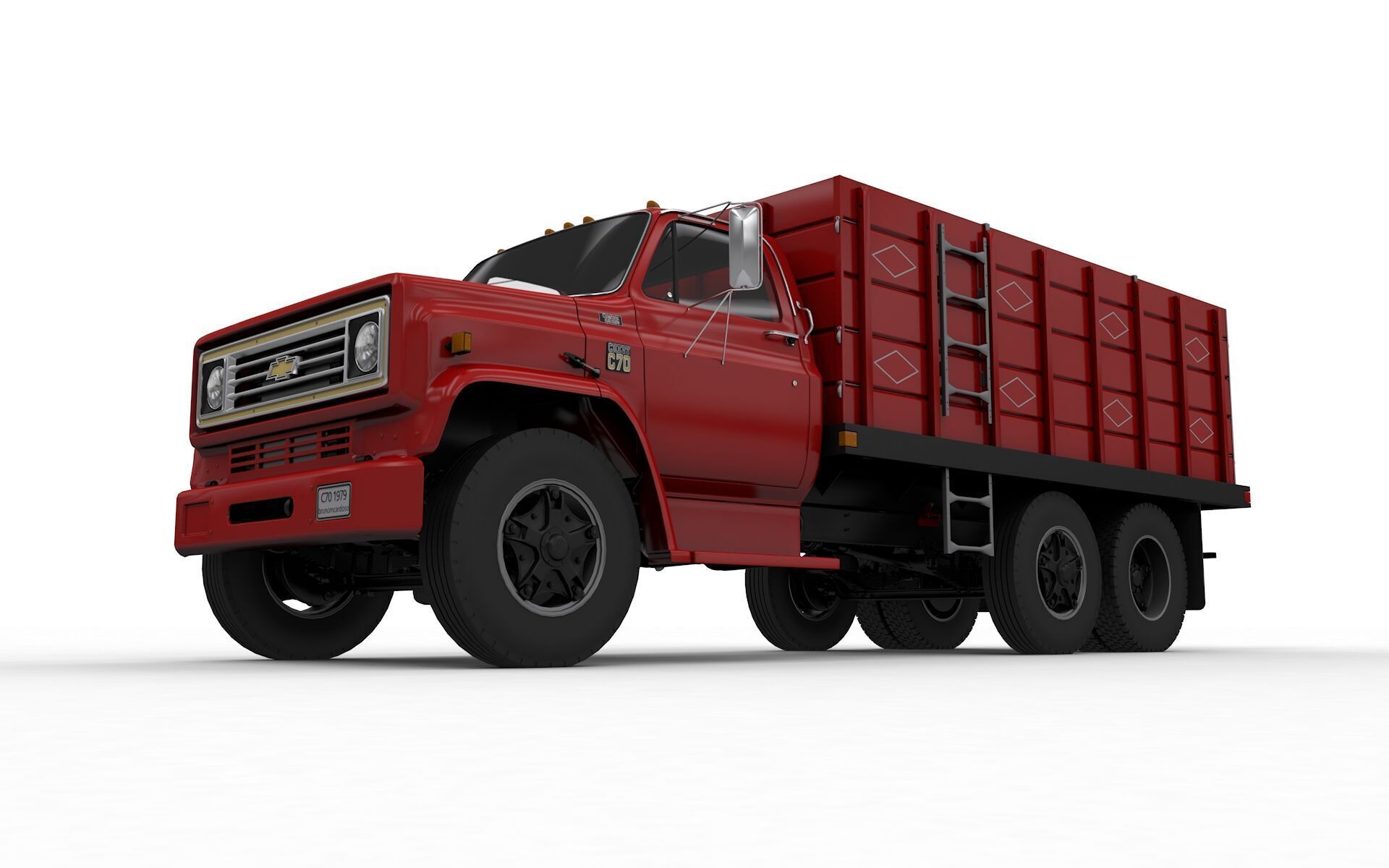Chevy C70 1979 Grain Truck 3D model_9
