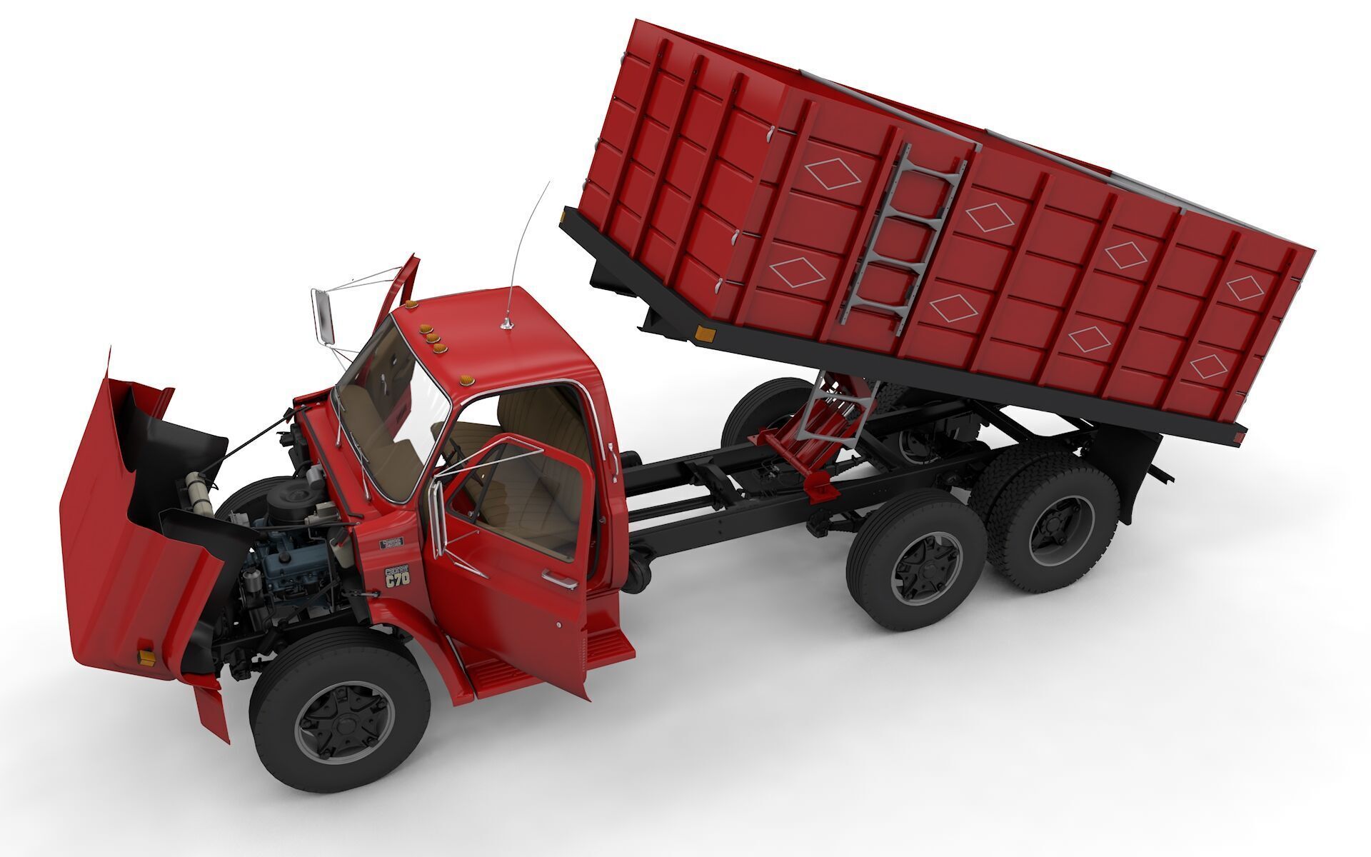 Chevy C70 1979 Grain Truck 3D model_7