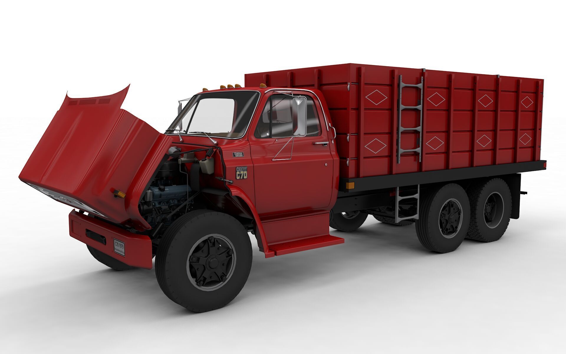 Chevy C70 1979 Grain Truck 3D model_10