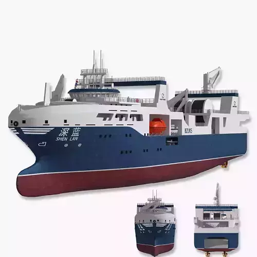 Deep Blue a Fishery Harvesting and Processing Vessel Research 3D model