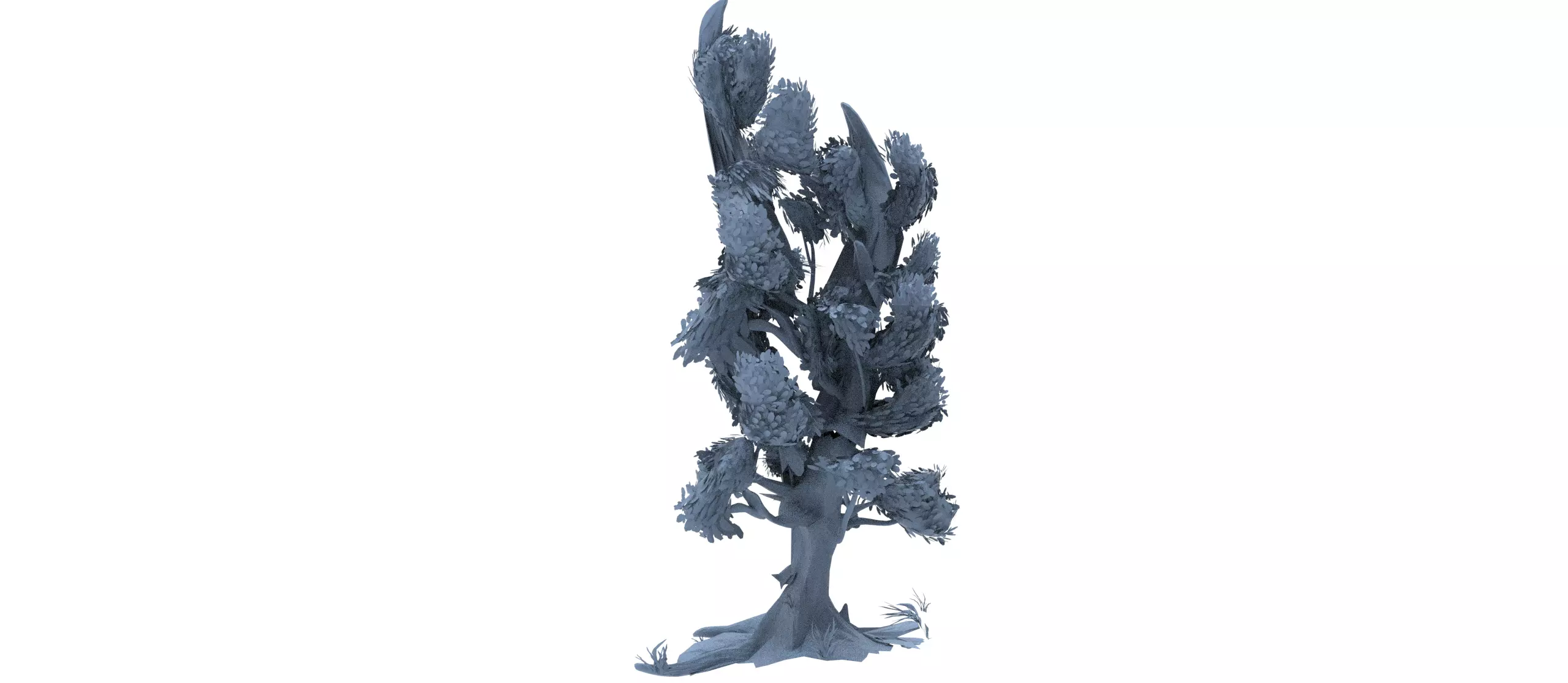 Winter windy tree 3  3D model_0