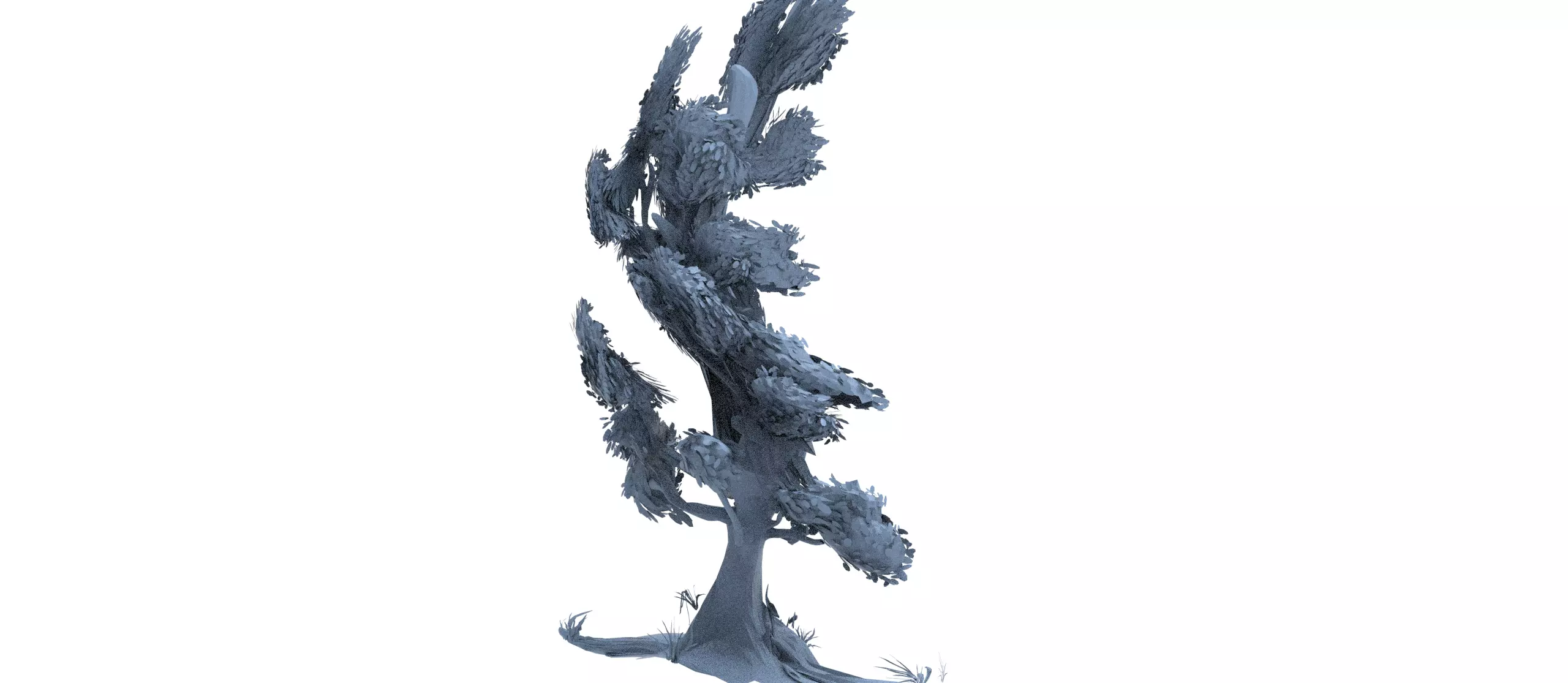 Winter windy tree 4   3D model_0