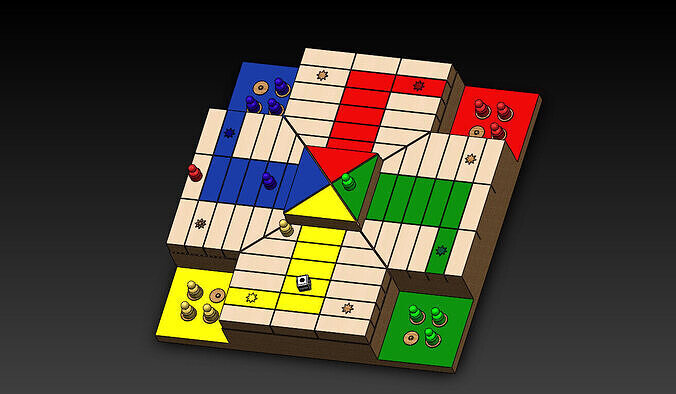 Ludo Board Low-poly 3D model