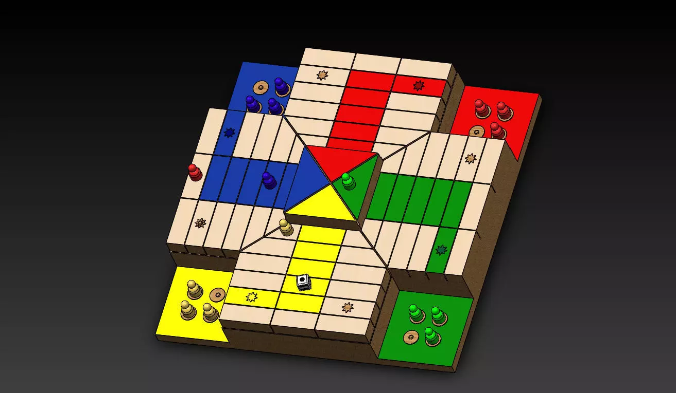 Ludo Board Low-poly 3D model