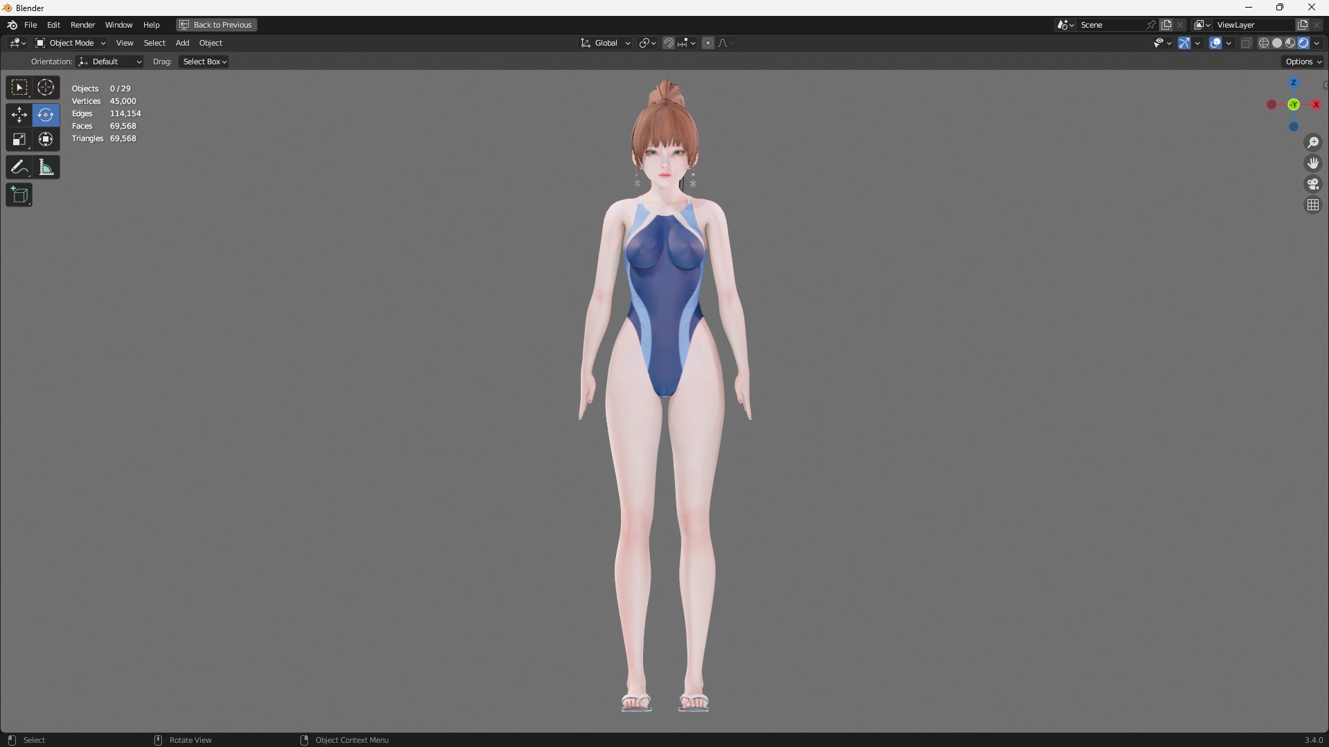 Bikini 0017 - UE5 - Unity - Blender - Animated Low-poly 3D model_7