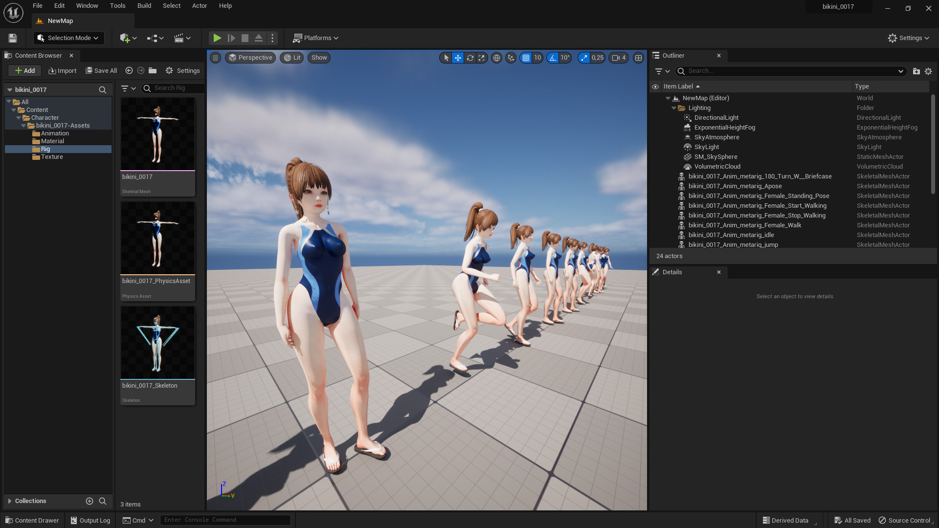 Bikini 0017 - UE5 - Unity - Blender - Animated Low-poly 3D model_8