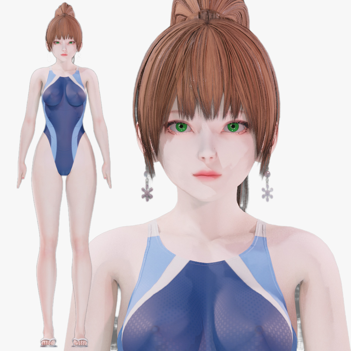Bikini 0017 - UE5 - Unity - Blender - Animated Low-poly 3D model_12
