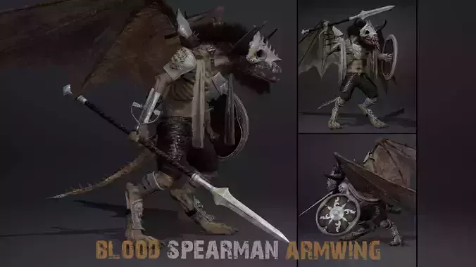 Blood Spearman ArmWing Low-poly 3D model