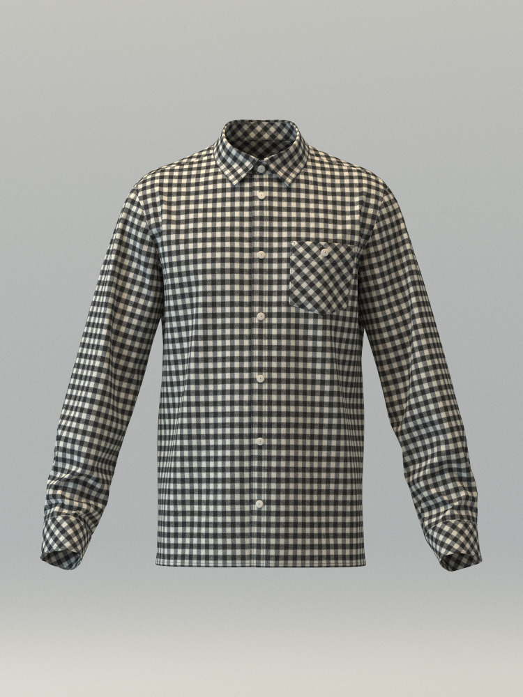 Flannel Check Shirt 3D model_8