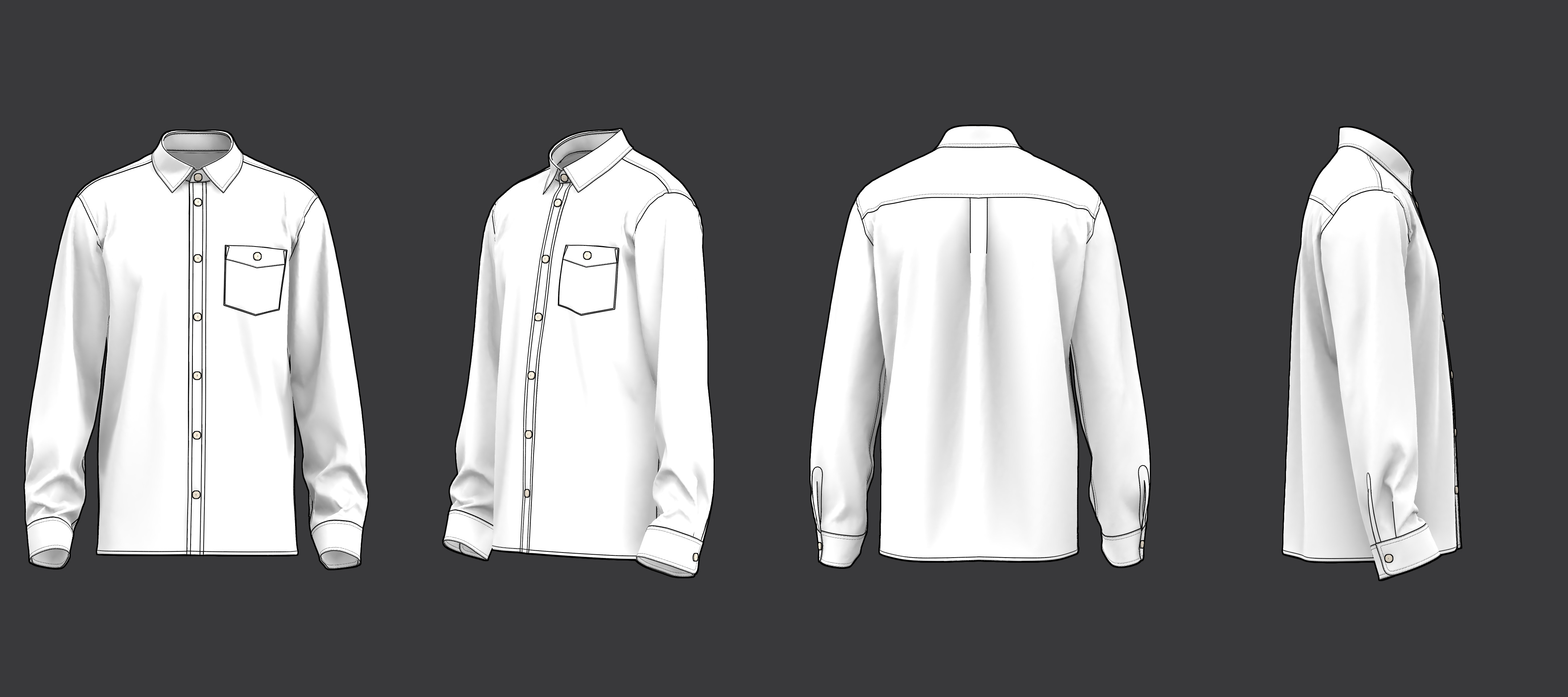 Flannel Check Shirt 3D model_11