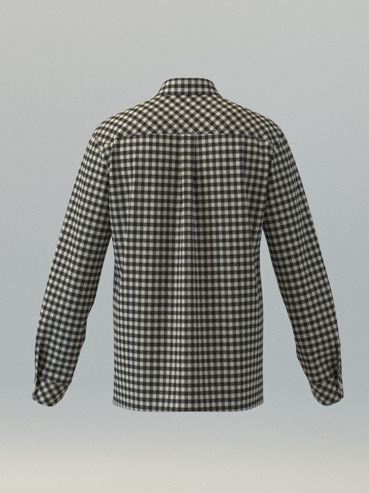 Flannel Check Shirt 3D model_9