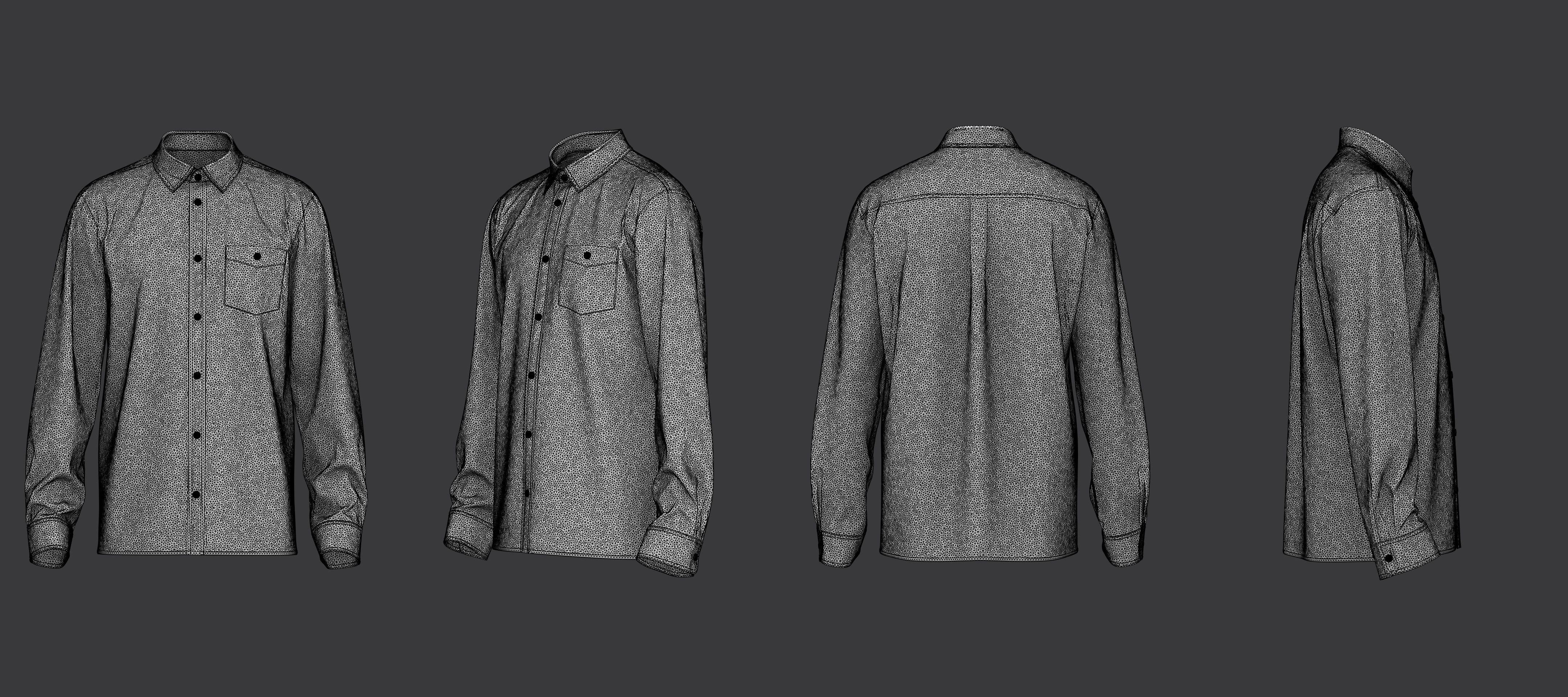 Flannel Check Shirt 3D model_12