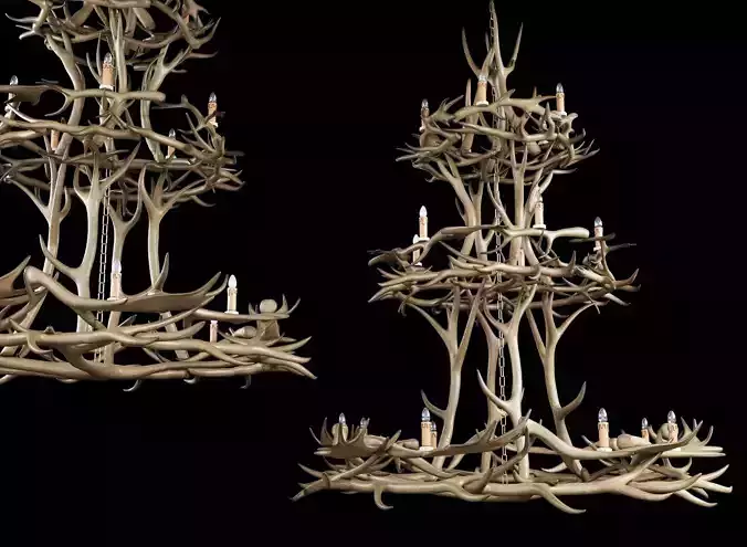 Imposing Chandelier Made of Antlers
