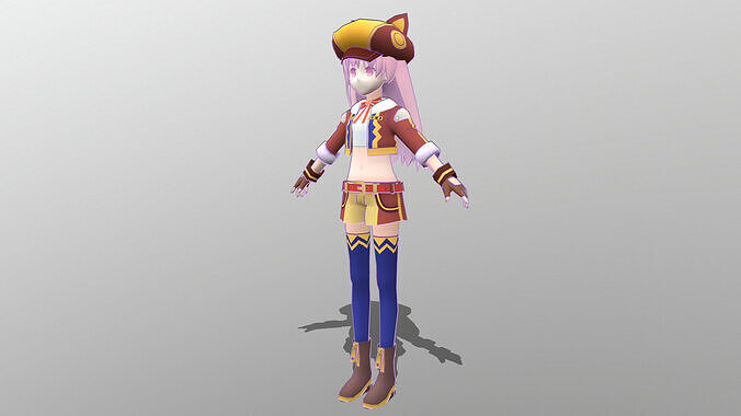 Bura and Pantsu B Low-poly 3D model