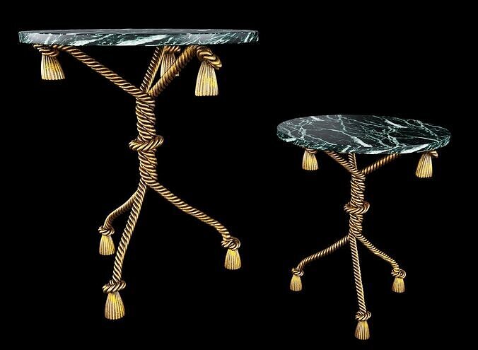 Round coffee table By Tisserant 3D model