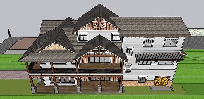 659 Wooden big House 3D model 3