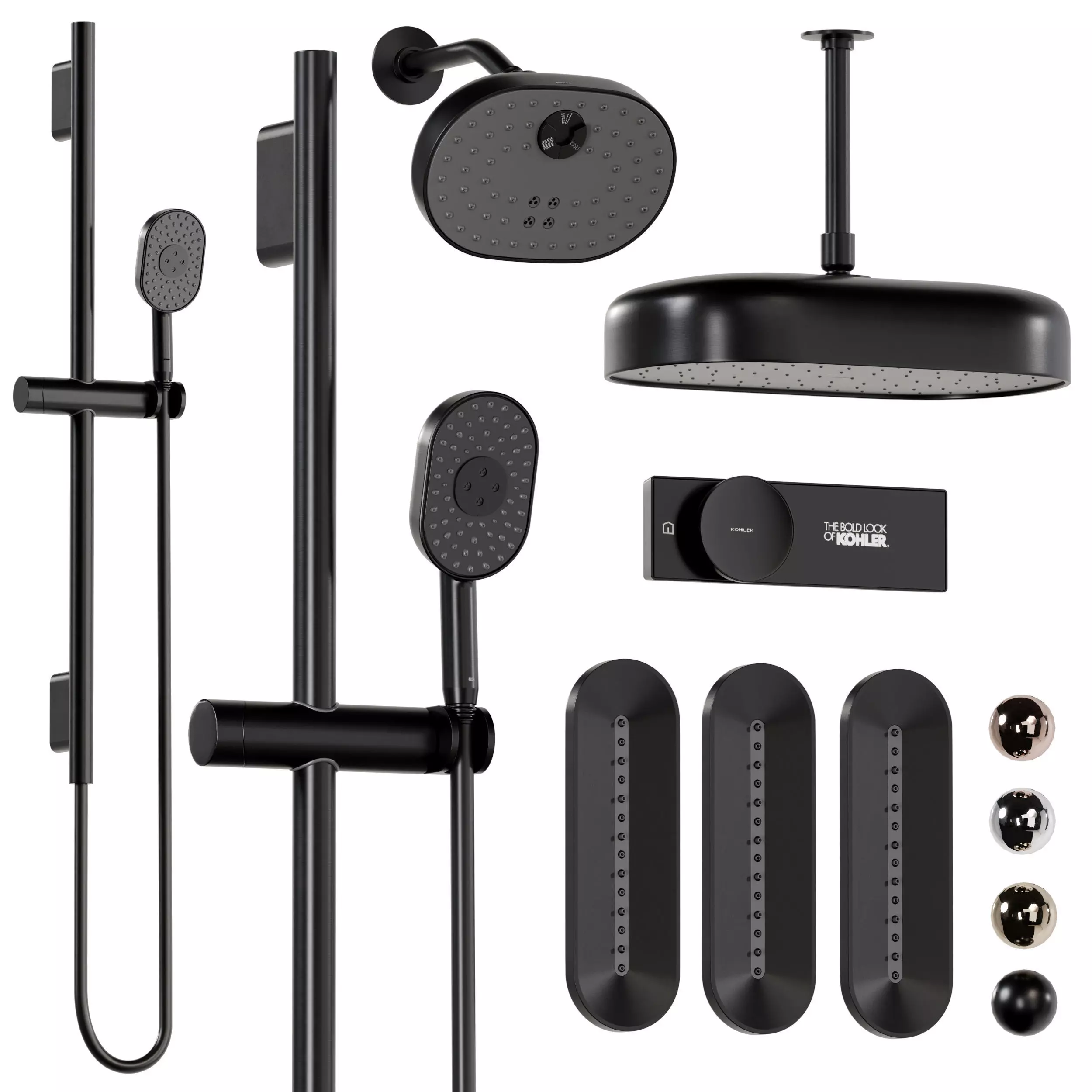 Kohler set Shower collection Low-poly 3D model