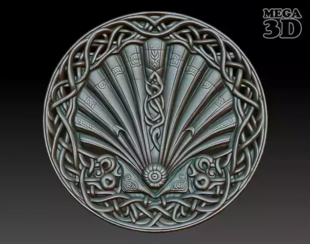 Ocean Celtic basrelief 250211 02 3D print model