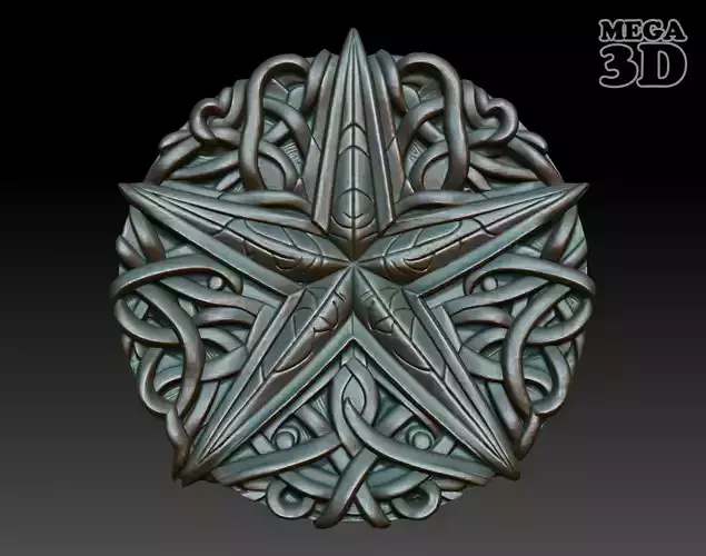 Ocean Celtic basrelief 250211 01 3D print model