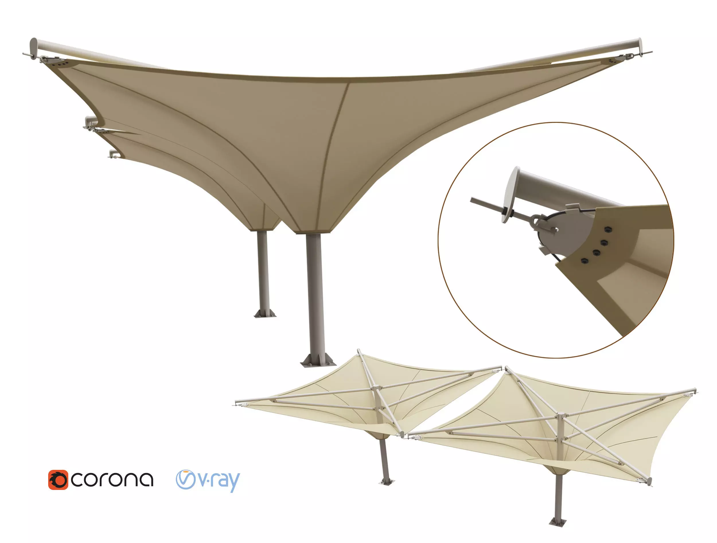 Parking SunShade 3D model_0