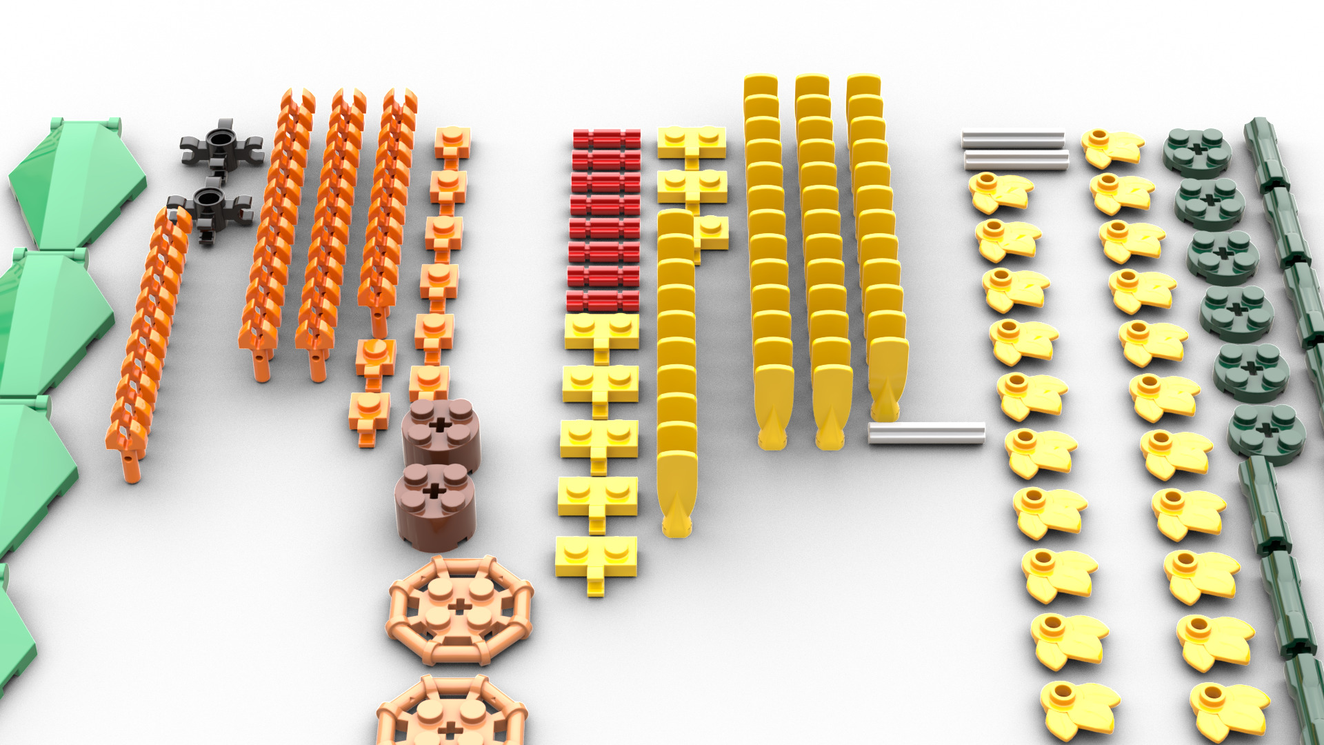 TwindBricks3D - 40524 Sunflowers 3D print model_1