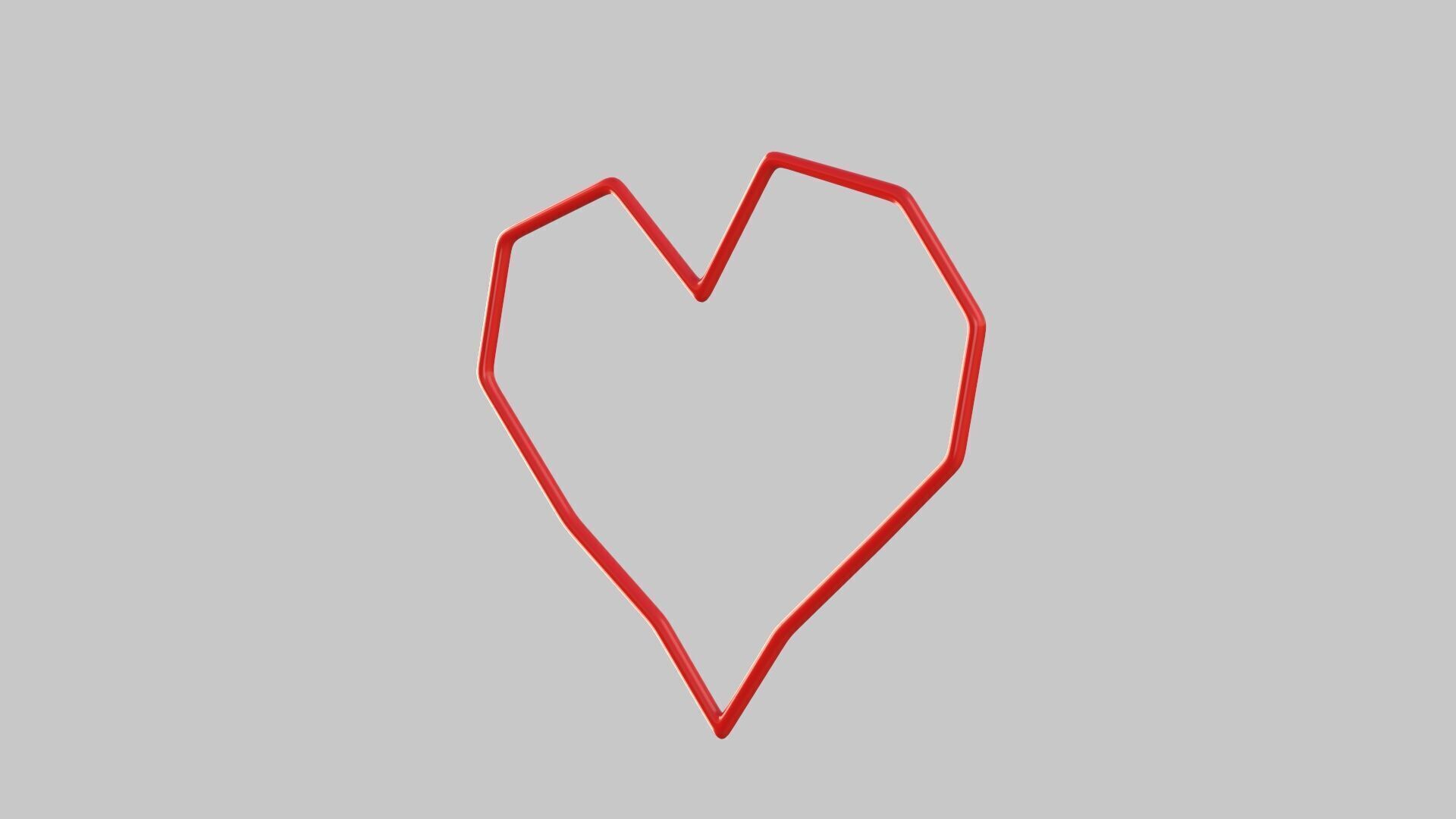 Heart icon v 33 3D model_2