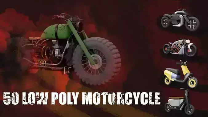 50 LOW POLY MOTORCYCLE 
